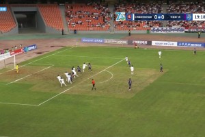 這球頂?shù)钠涟?！王政豪頭球破門，天津津門虎1-0先下一城！